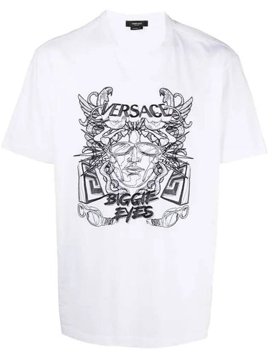 Cotton Medusa Logo Printing Short Sleeve T-Shirt White - VERSACE - BALAAN 1