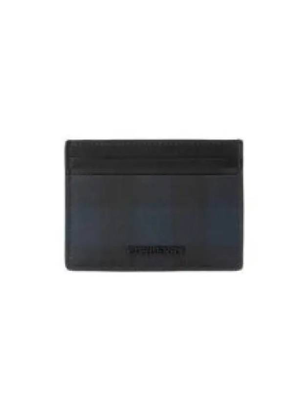 Check Leather Card Wallet Navy - BURBERRY - BALAAN 2