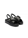 Triangular Logo Soft Padded Nappa Leather Sandals Black - PRADA - BALAAN 2