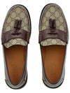 Tassel GG Supreme Canvas Leather Loafers Brown - GUCCI - BALAAN 7