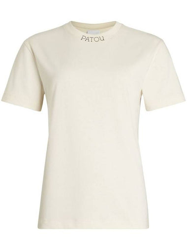 Patou Logo-Embroidered Collar T-Shirt - PATOU - BALAAN 1