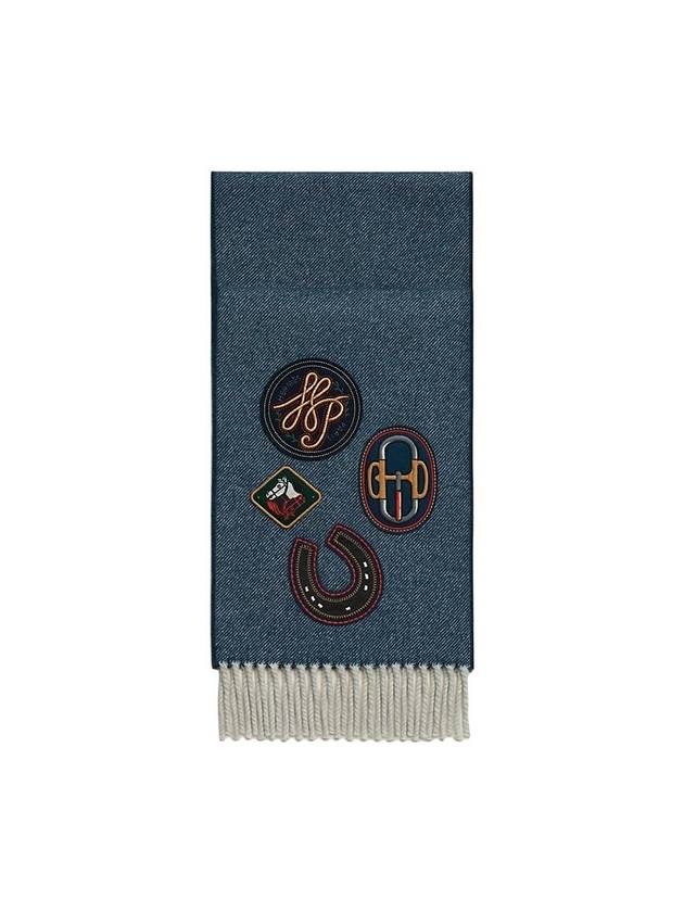 College Muffler Blue Denim - HERMES - BALAAN 1