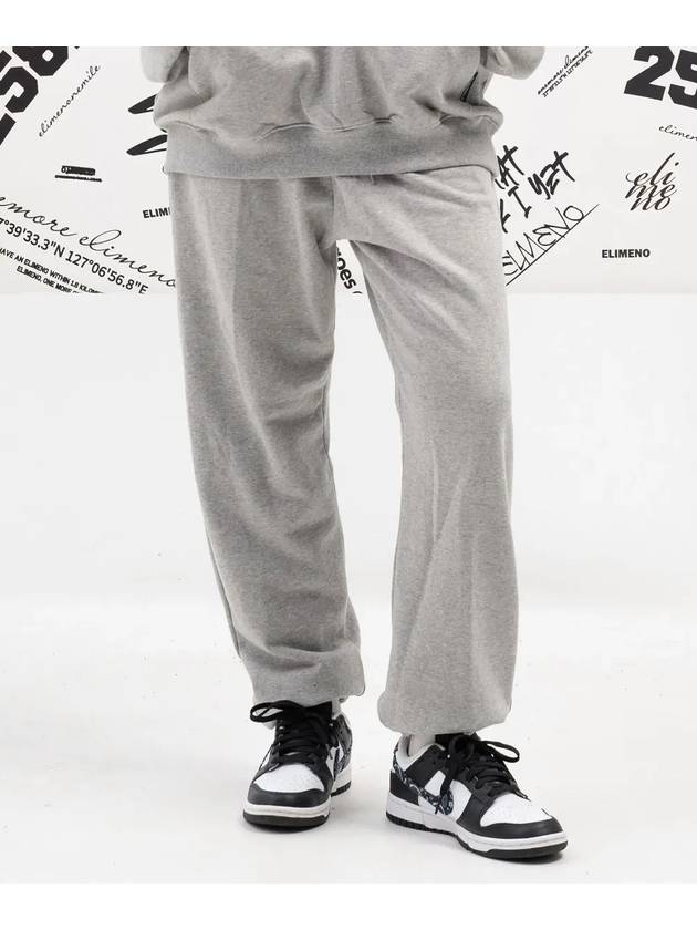 EL Simple Plain Regular Sweatpants Gray - ELIMENO - BALAAN 2