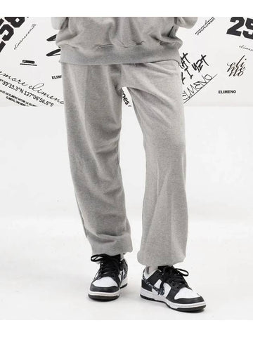 EL Simple Plain Regular Sweatpants Gray - ELIMENO - BALAAN 1