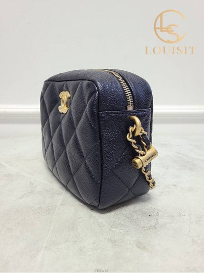 Used luxury goods Lewis It Navy caviar antique gold plated My Perfect camera bag with built in chip - CHANEL - BALAAN 2