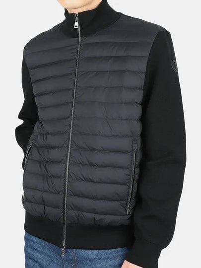 Padded Cotton Zip-Up Cardigan Black - MONCLER - BALAAN 2