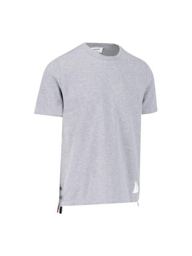 Men's Center Back Striped Short Sleeve T-Shirt Light Grey - THOM BROWNE - BALAAN 4