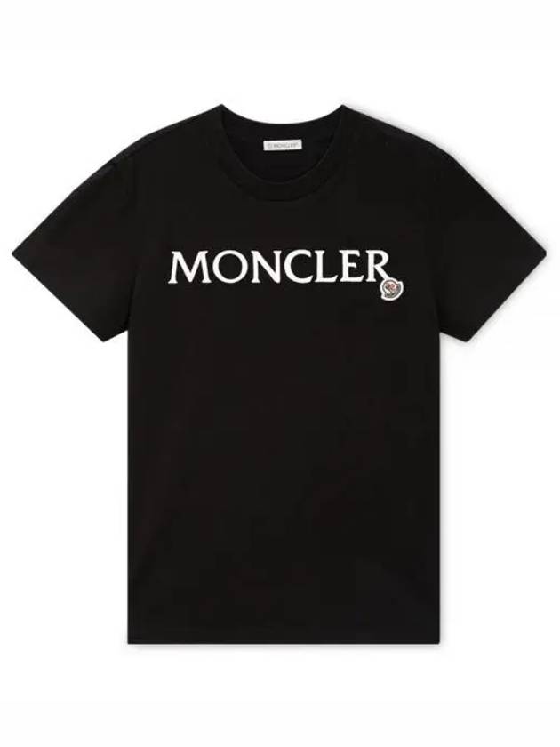 Women s Logo Patch Black Short Sleeve T Shirt 8C00011 89AIJ 999 1157115 - MONCLER - BALAAN 1