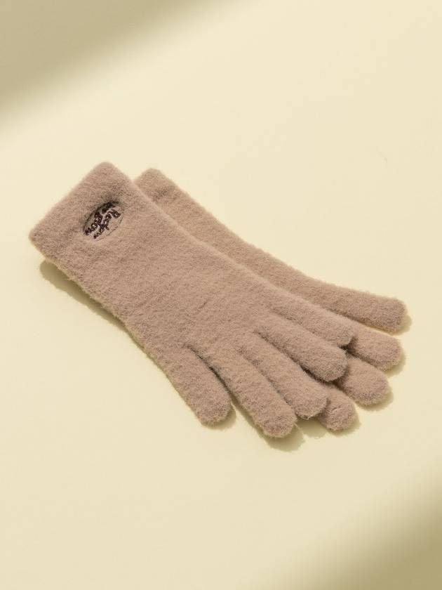 FLUFFY LOGO GLOVE BEIGE - RECLOW - BALAAN 7