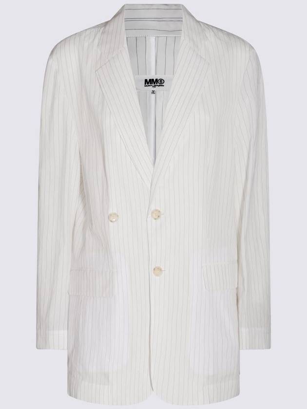 MM6 WHITE COTTON BLAZER S52BN0110S76431001F - MAISON MARGIELA - BALAAN 2