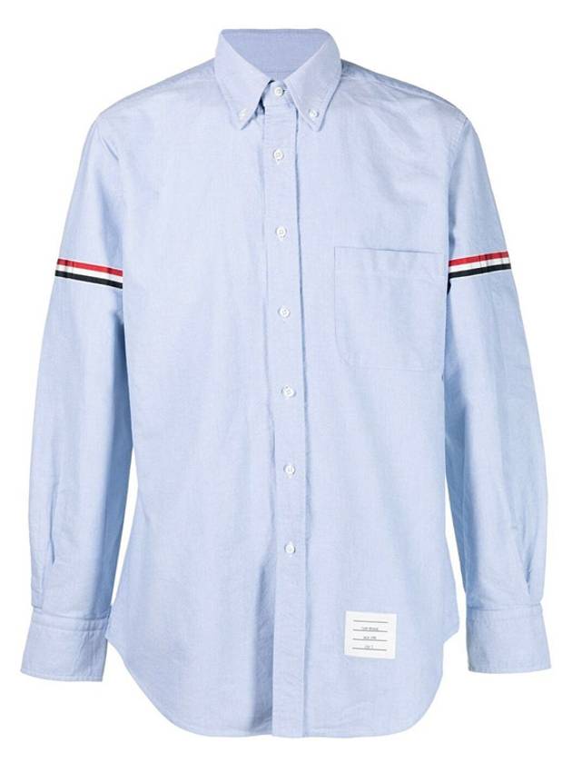 Oxford Striped Grosgrain Armband Classic Long Sleeve Shirt Light Blue - THOM BROWNE - BALAAN 3