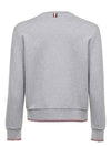 Men's Trimmed Herringbone Cotton Sweatshirt Grey - THOM BROWNE - BALAAN 4