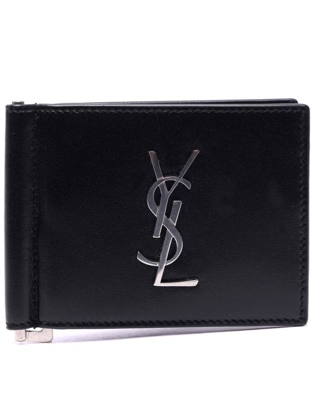 Monogram Money Clip Half Wallet Black - SAINT LAURENT - BALAAN 3