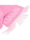 logo wool muffler pink - GANNI - BALAAN.
