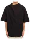 Draped Top Short Sleeve T-Shirt Black - LEMAIRE - BALAAN 2