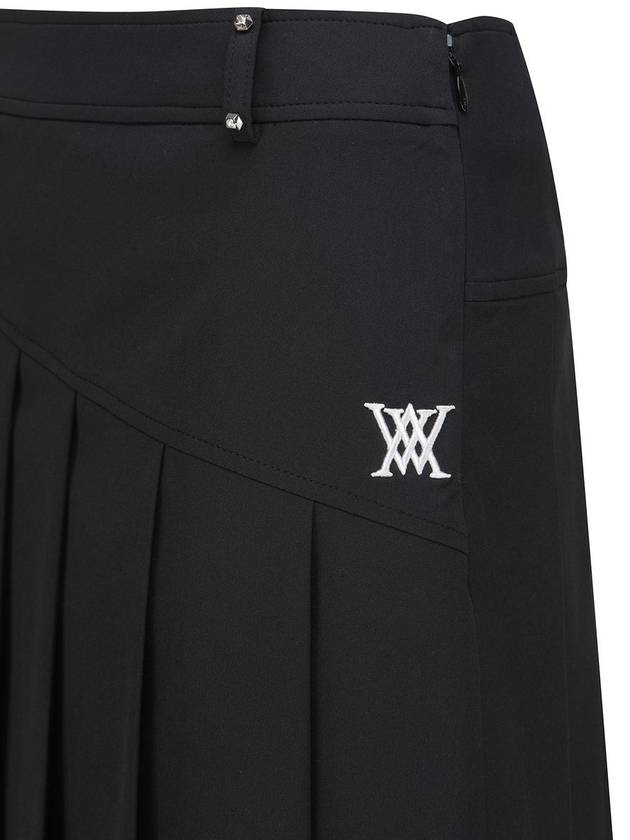 Official W LOGO BAND POINT PLEATS SQ BK - ANEWGOLF - BALAAN 6