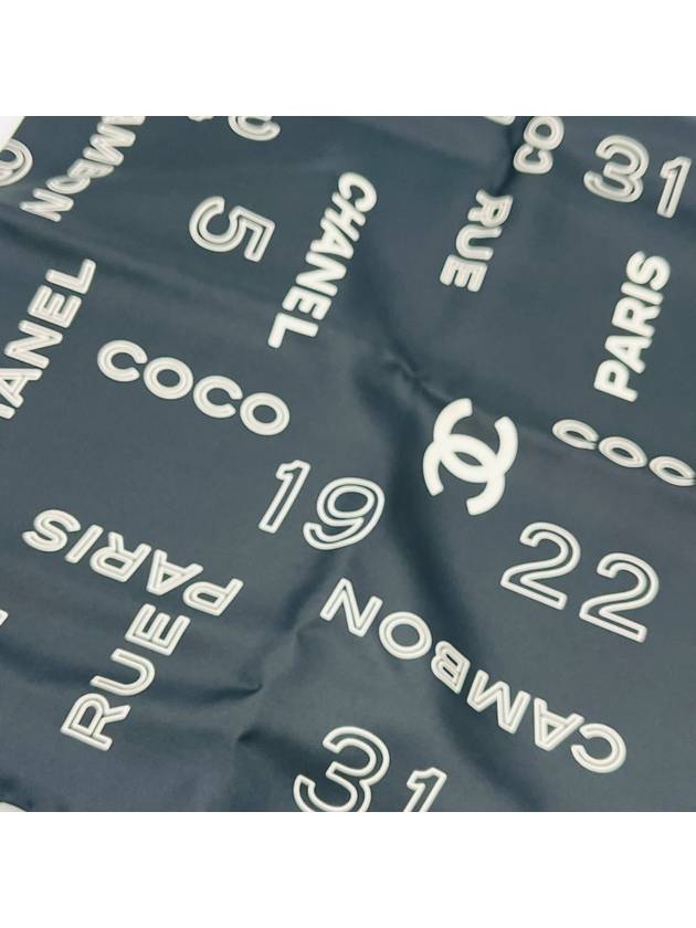 Silk Scarf Velvet Logo Square Black AAA240B - CHANEL - BALAAN 3