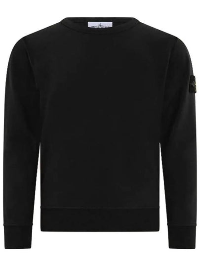 Kids Garment Dyed Logo Wappen Patch Sweatshirt Black - STONE ISLAND - BALAAN 2