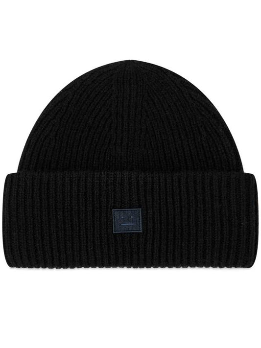 Small Face Logo Beanie Black - ACNE STUDIOS - BALAAN.