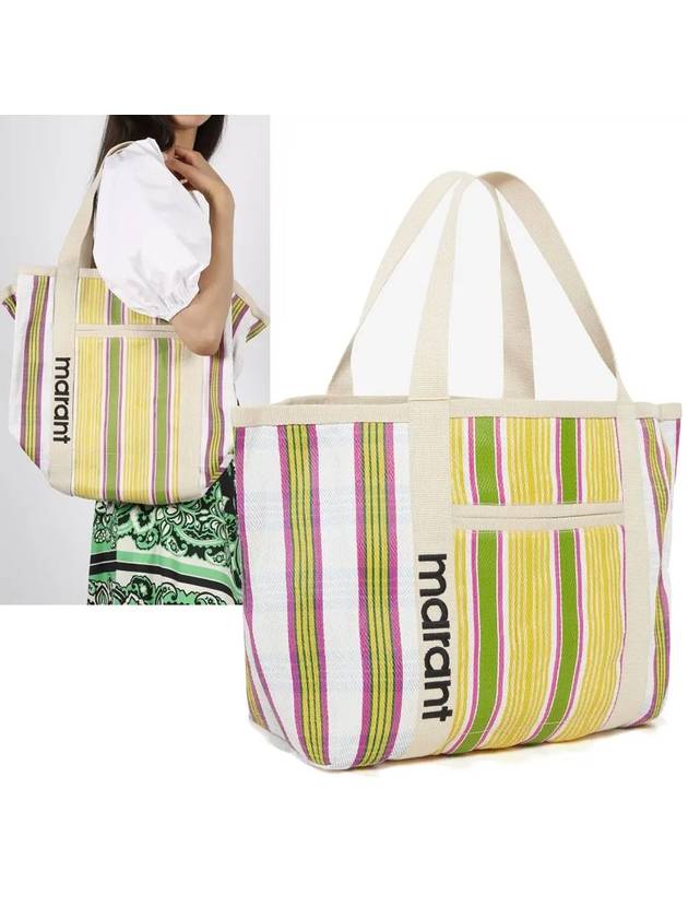 Darwen Striped Nylon Tote Bag Yellow - ISABEL MARANT - BALAAN 2