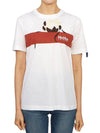 Obliqua Embroidery Logo Short Sleeve T-Shirt White - MAX MARA - BALAAN 1