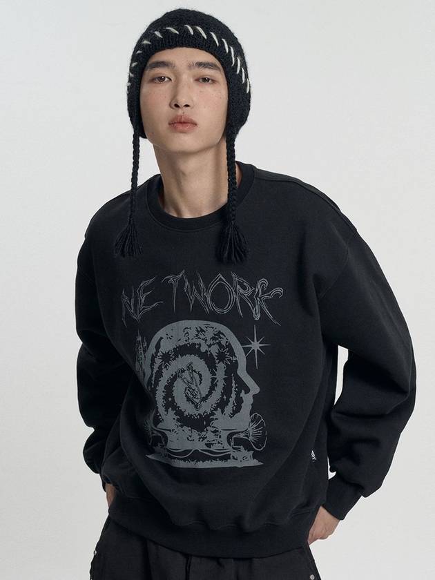 Graphic Noise Network Sweatshirt Black - MOO - BALAAN 1