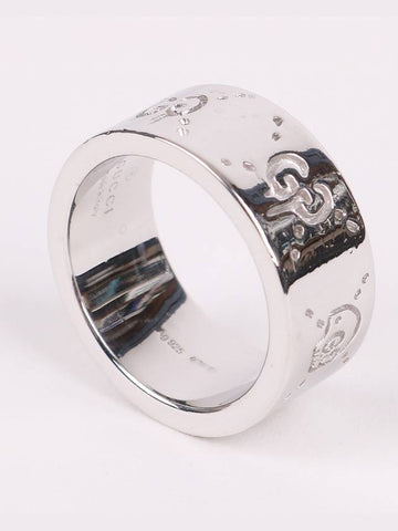 GG pattern ghost 9mm silver ring - GUCCI - BALAAN 1