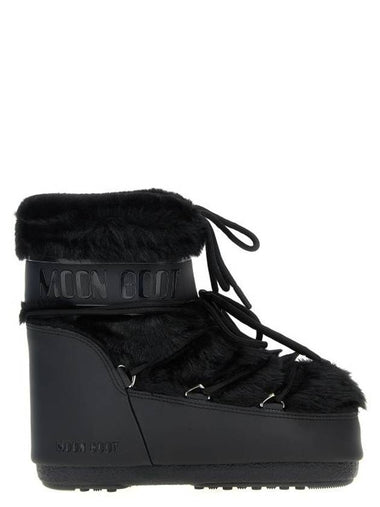 Icon Low Fake Fur Winter Boots Black - MOON BOOT - BALAAN 1