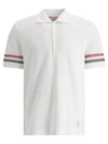 Men's RWB Stripe Cotton Polo Shirt White - THOM BROWNE - BALAAN 2