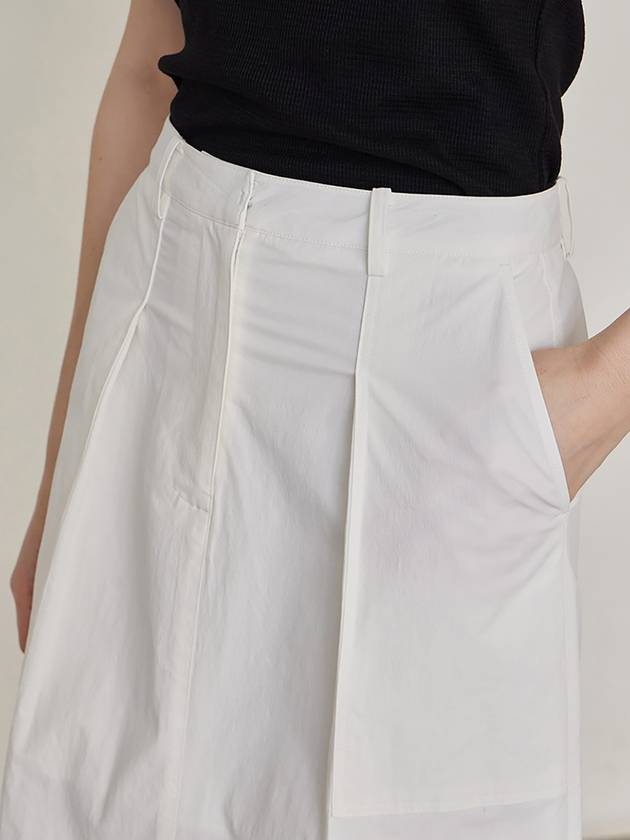 Audrey Cotton Slit Midi A Line Skirt Ivory - LESEIZIEME - BALAAN 7