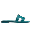 Oran Sandals Slippers Blue Emerald - HERMES - BALAAN.