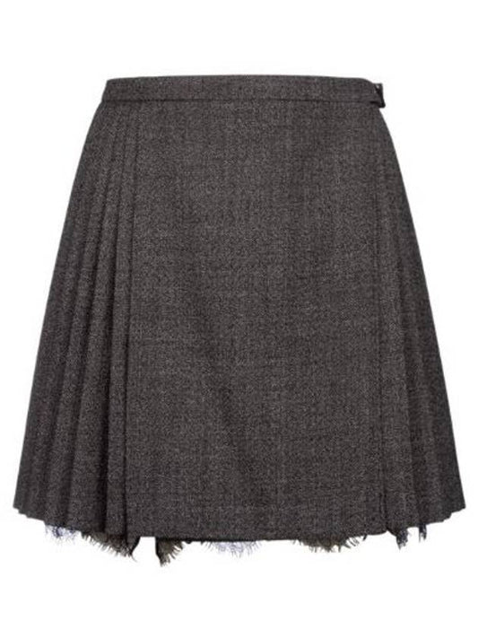 Wrap Around A-Line Skirt Gray - DIOR - BALAAN.