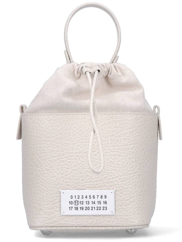 5AC Number Logo Texture Leather Bucket Bag Grey - MAISON MARGIELA - BALAAN 2