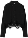 Macrame Crop Shirt Black - BURBERRY - BALAAN 1