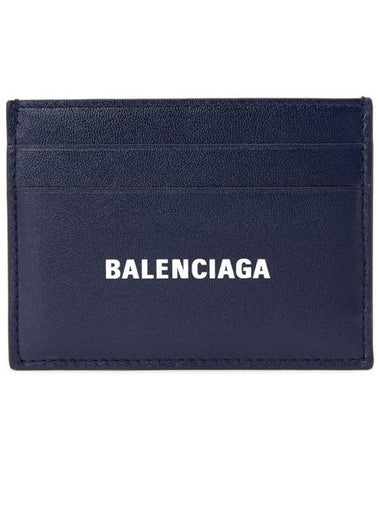 Logo Print Card Wallet Navy - BALENCIAGA - BALAAN 1