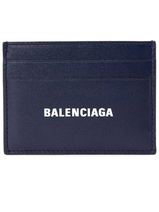 Logo Print Card Wallet Navy - BALENCIAGA - BALAAN 1