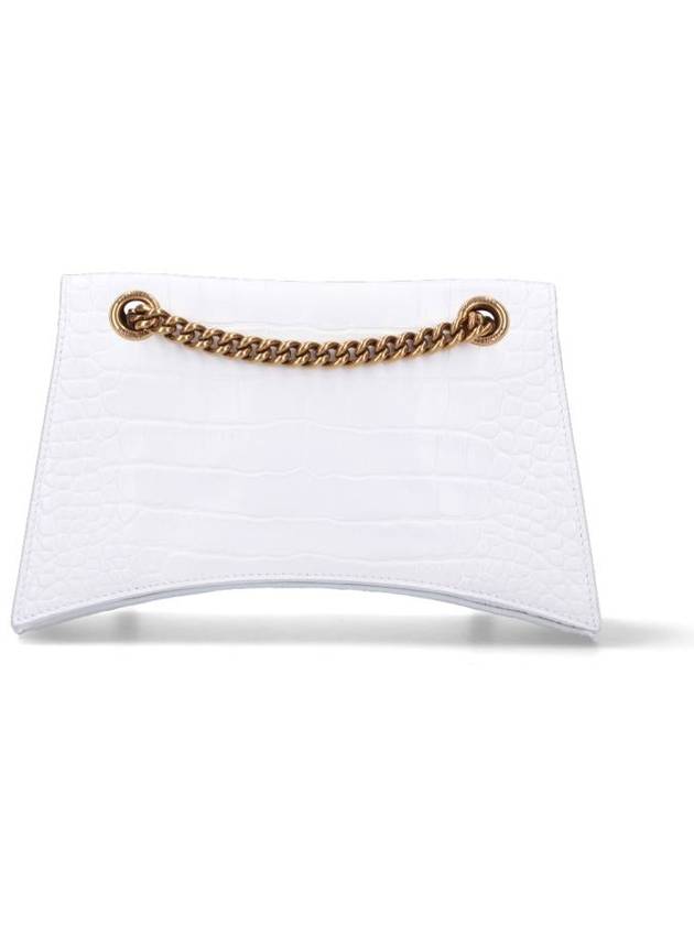 Women's Crush Rockadile Emboss Chain Small Shoulder Bag White - BALENCIAGA - BALAAN 4