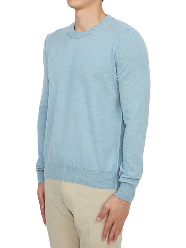 Crew Neck Cashmere Knit Top Pale Blue - MAISON MARGIELA - BALAAN 3