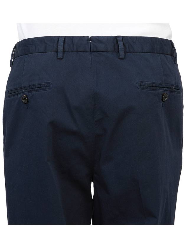 Men's Virgin Wool Straight Pants Navy - DRUMOHR - BALAAN 8