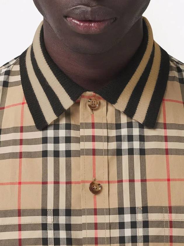 Vintage Check Cotton Poplin Long Sleeve Shirt Archives Beige - BURBERRY - BALAAN.