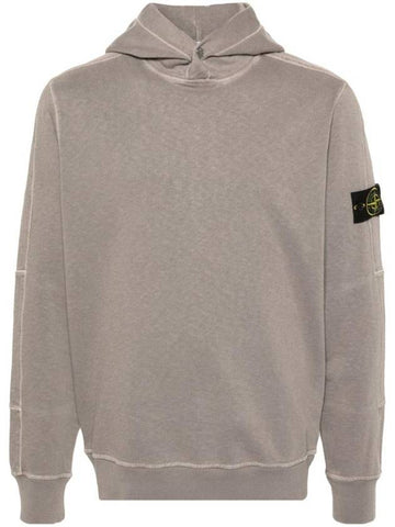 Compass Badge Cotton Hoodie Dove Grey - STONE ISLAND - BALAAN 1