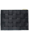 Intreciato Medium Clutch Bag Black - BOTTEGA VENETA - BALAAN 3