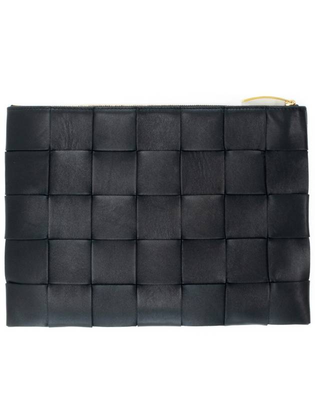 Cassette Intrecciato Medium Clutch Bag Black - BOTTEGA VENETA - BALAAN 6