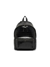 Crocodile Effect Logo Leather Backpack Black - SAINT LAURENT - BALAAN 2