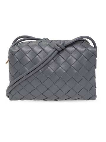 Intrecciato Loop Small Leather Cross Bag Thunder - BOTTEGA VENETA - BALAAN 1