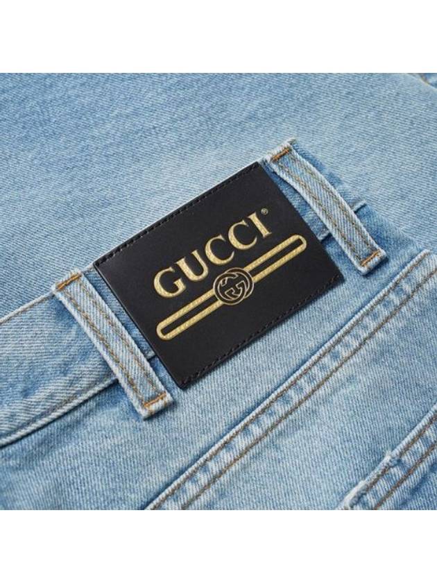 Tapered Eco Bleach Denim Jeans Blue - GUCCI - BALAAN 7