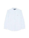 Embroidered Pony Logo Striped Long Sleeve Shirt Light Blue - POLO RALPH LAUREN - BALAAN 2