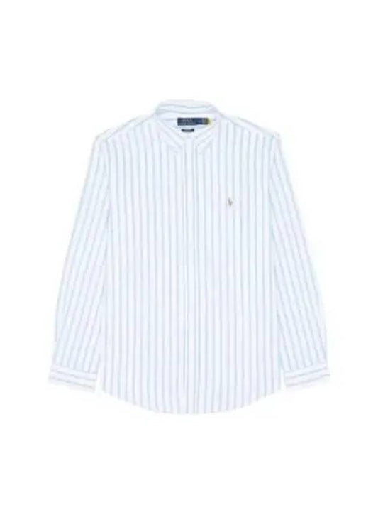 Embroidered Pony Logo Striped Long Sleeve Shirt Light Blue - POLO RALPH LAUREN - BALAAN 2