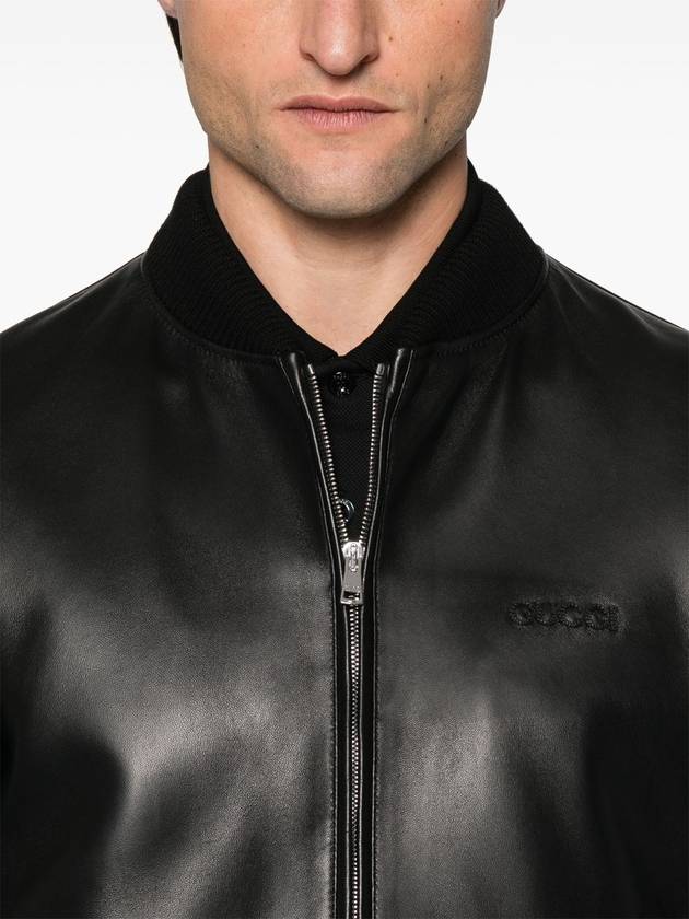 Knit leather jacket black - GUCCI - BALAAN 6