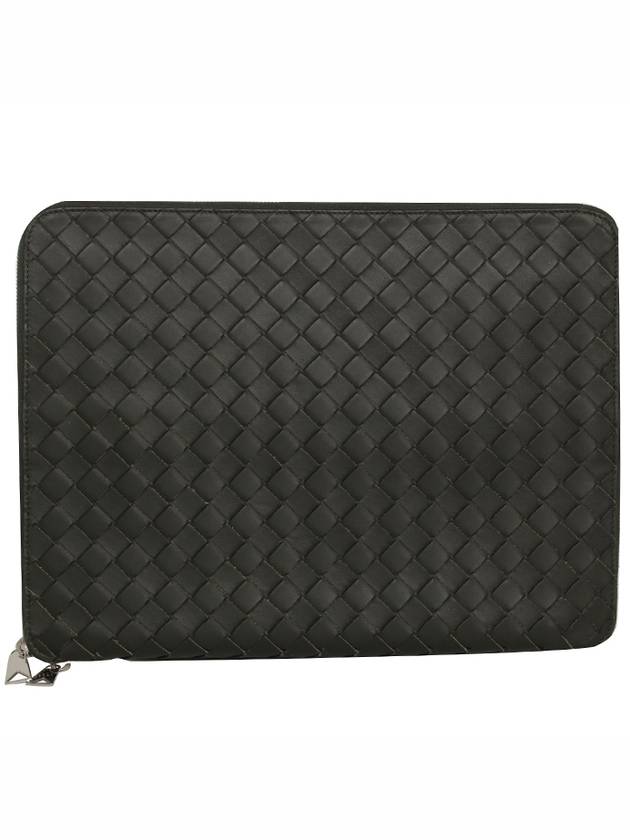 Intrecciato Document Case Clutch Bag Khaki - BOTTEGA VENETA - BALAAN 2